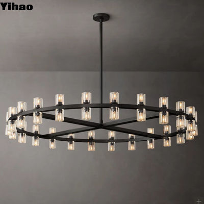 Candela de cristal de cristal K5 para dormitorio Villa Sala de estar Dimensión D 120CM