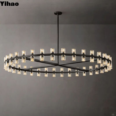 Lámpara de cristal redonda moderna para mesa de comedor Salón de estar Iluminación de dormitorio