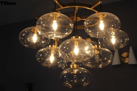 Candelario de cristal LED moderno Villa Candelario de cristal decorativo de lámpara colgante para comedor