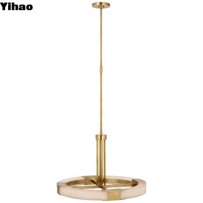 Colgante de cristal de latón Vintage Alabastro Luz de cristal de latón para espacios interiores elegantes