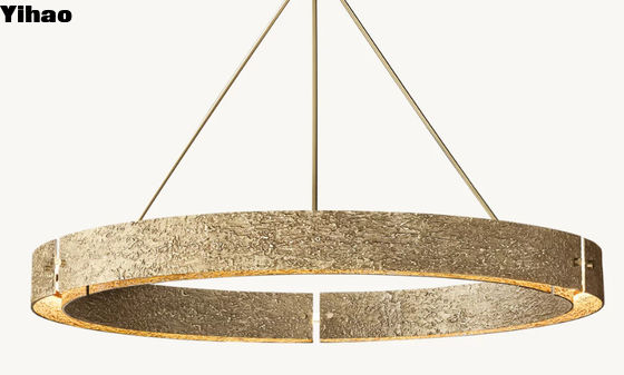 15Kg Lustrero de cristal de latón redondo para interiores con acabado de cromo