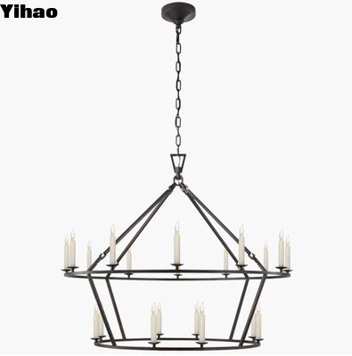 Comodidad visual Darlana Gran candelabro de anillo de dos niveles CHC 5179