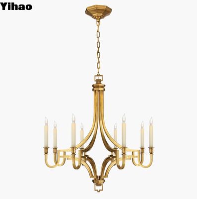 CHC 1561 Candelabro de Mykonos Medio con hierro envejecido / acabado de latón quemado antiguo