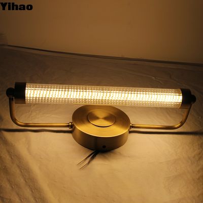 Modern Brass LED Wall Lamp with Crystal Shade for Living Room