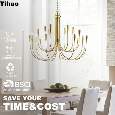 Yihao Custom Brass Body Pendant Light con 2700K LED blanco cálido y 50000 horas de vida útil para el salón